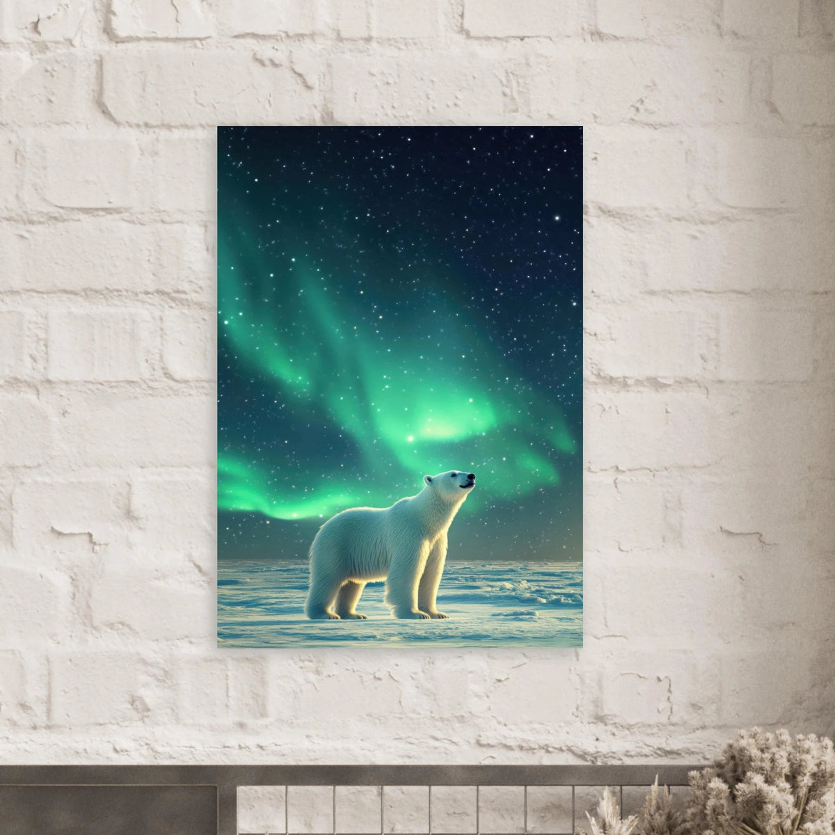 Polar Bear Under the Aurora Borealis A solitary 3 - Shop Ai Art WebShop - Digital Art online Store