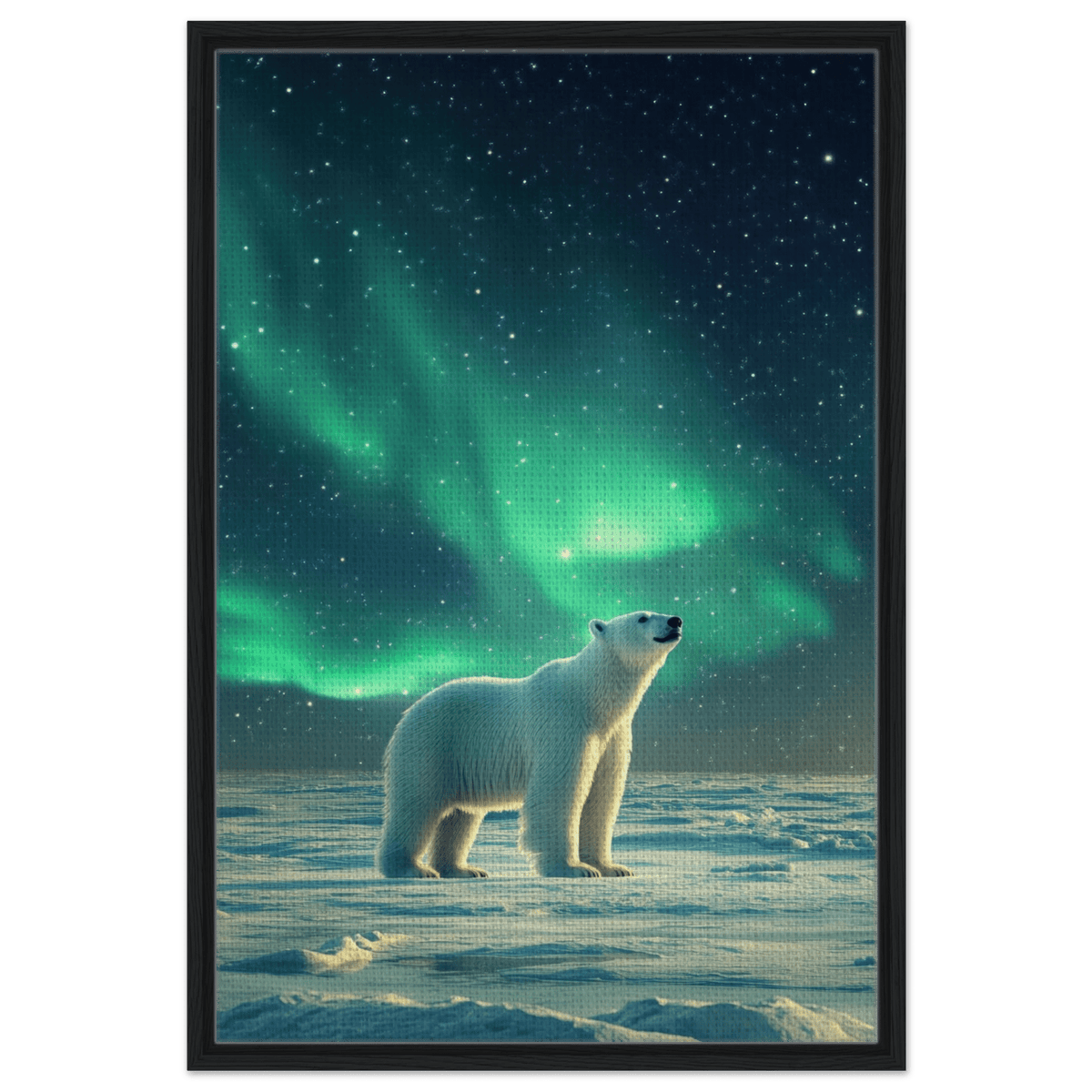 Polar Bear Under the Aurora Borealis A solitary 3 - Shop Ai Art WebShop - Digital Art online Store