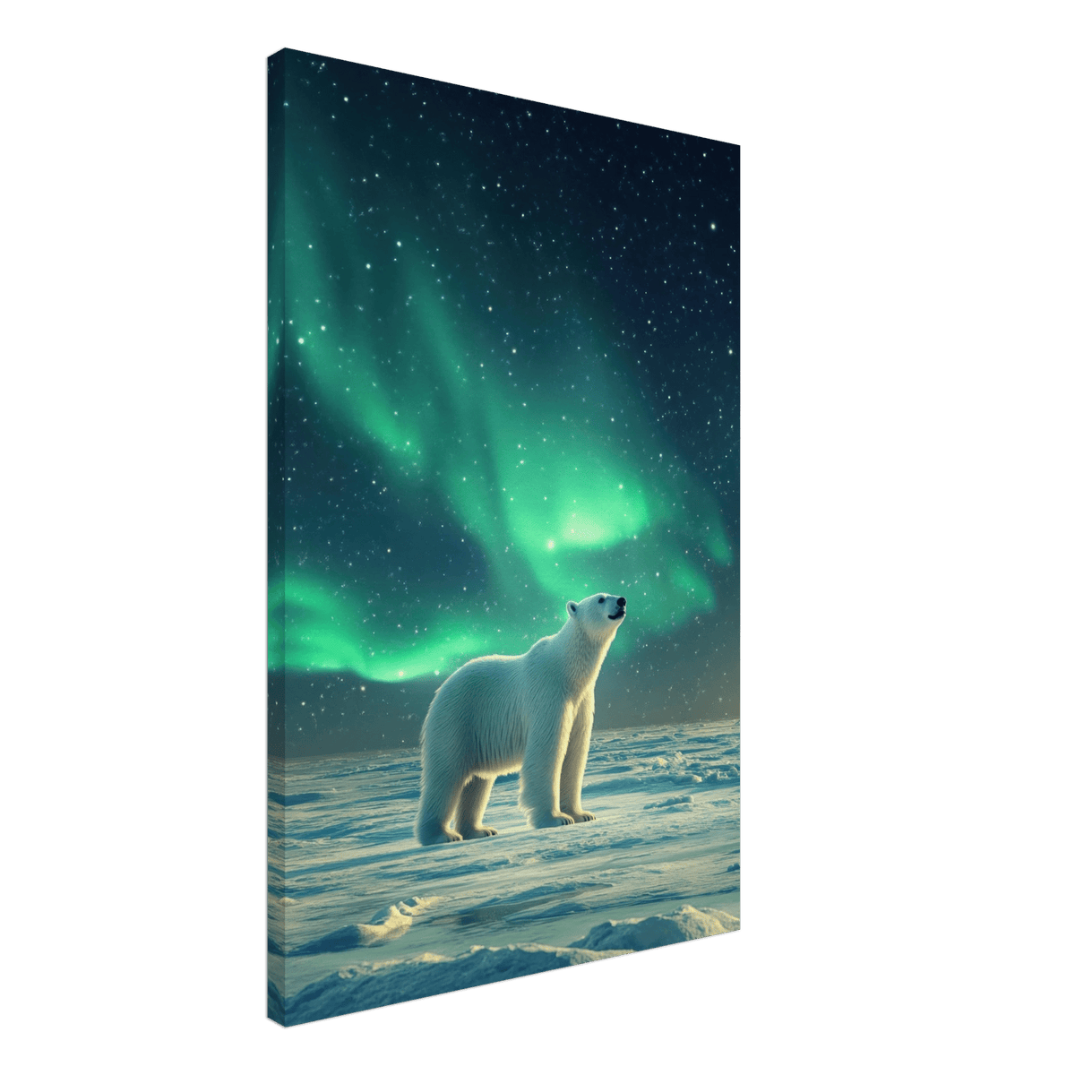 Polar Bear Under the Aurora Borealis A solitary 3 - Shop Ai Art WebShop - Digital Art online Store