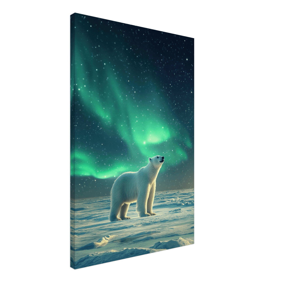 Polar Bear Under the Aurora Borealis A solitary 3 - Shop Ai Art WebShop - Digital Art online Store