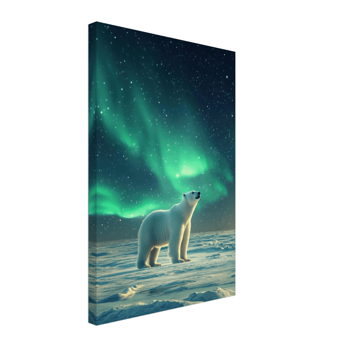 Polar Bear Under the Aurora Borealis A solitary 3 - Shop Ai Art WebShop - Digital Art online Store