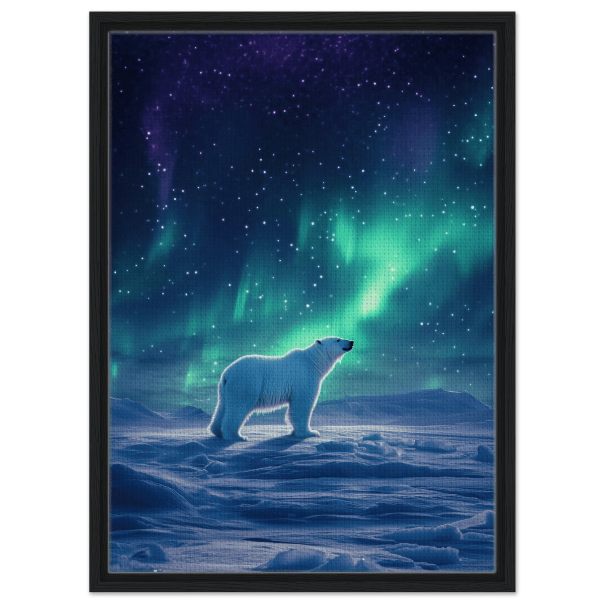 Polar Bear Under the Aurora Borealis A solitary - Shop Ai Art WebShop - Digital Art online Store