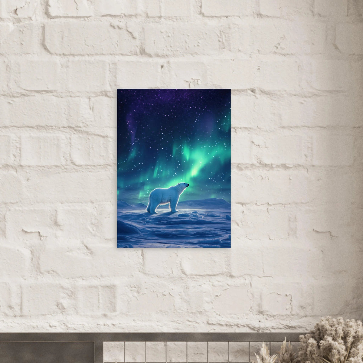 Polar Bear Under the Aurora Borealis A solitary - Shop Ai Art WebShop - Digital Art online Store