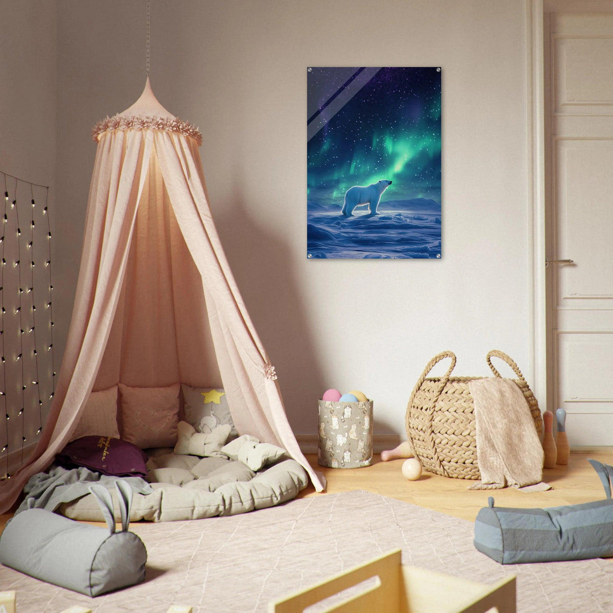 Polar Bear Under the Aurora Borealis A solitary - Shop Ai Art WebShop - Digital Art online Store