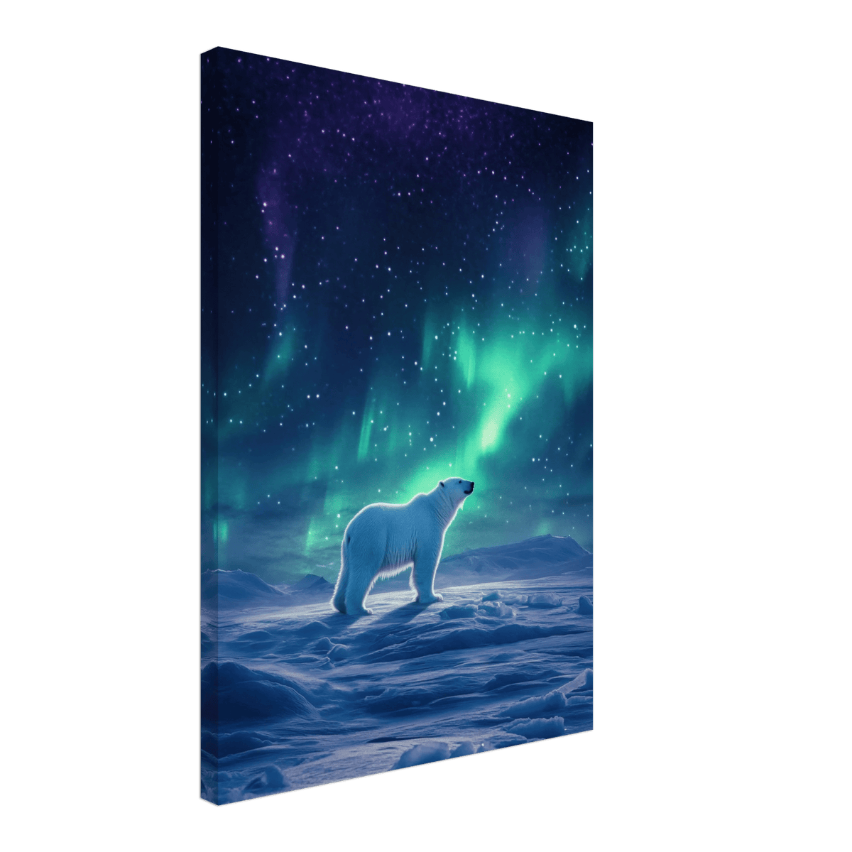 Polar Bear Under the Aurora Borealis A solitary - Shop Ai Art WebShop - Digital Art online Store