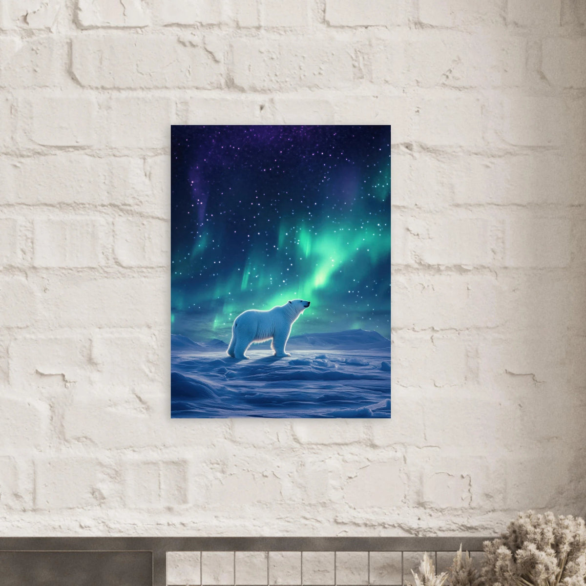 Polar Bear Under the Aurora Borealis A solitary - Shop Ai Art WebShop - Digital Art online Store