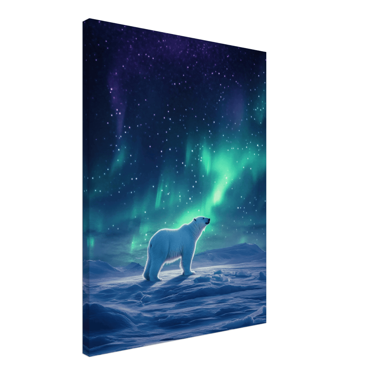Polar Bear Under the Aurora Borealis A solitary - Shop Ai Art WebShop - Digital Art online Store