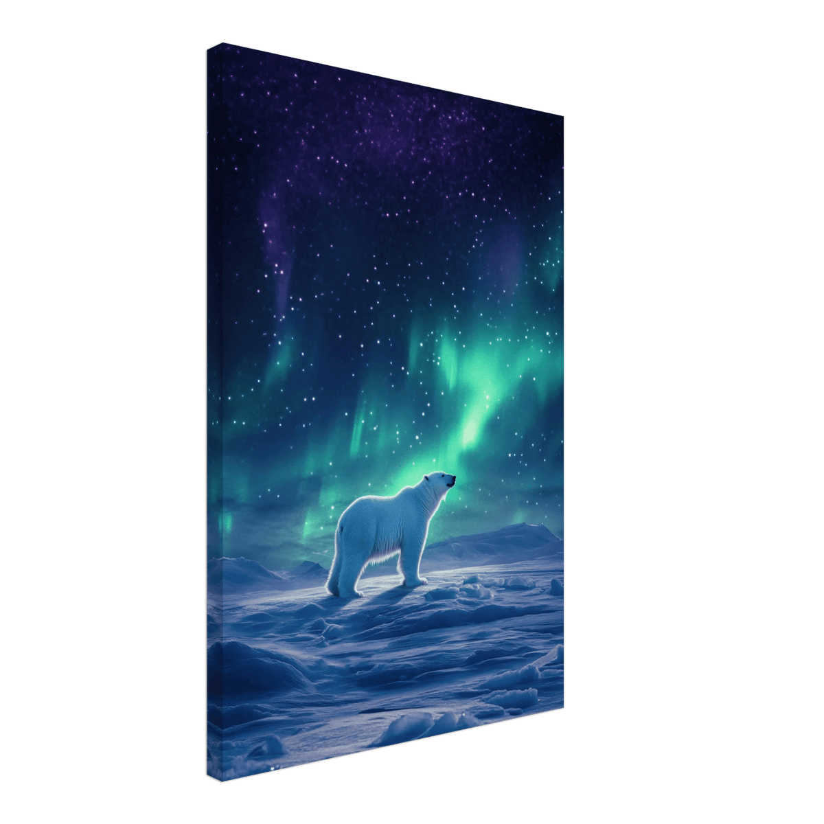 Polar Bear Under the Aurora Borealis A solitary - Shop Ai Art WebShop - Digital Art online Store