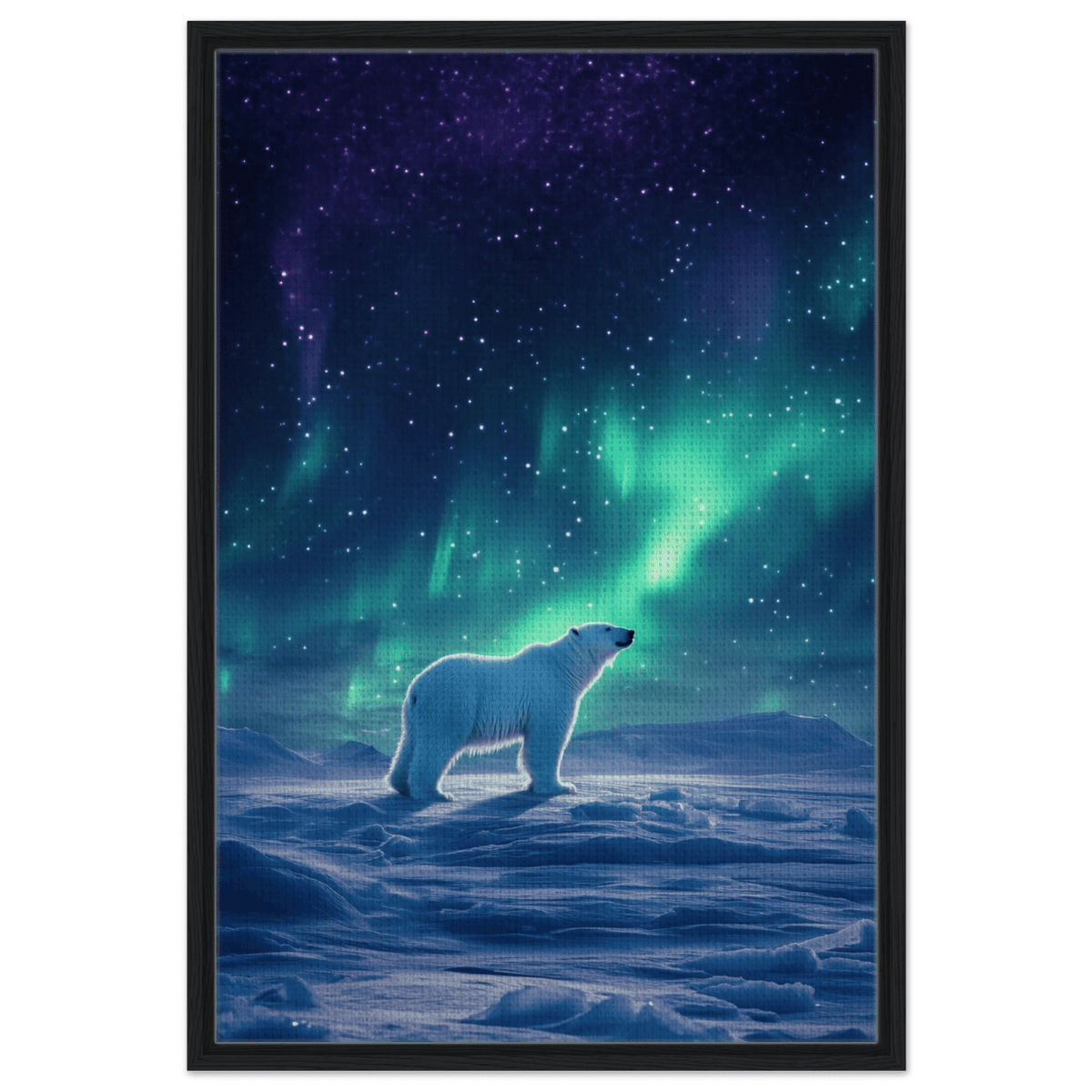 Polar Bear Under the Aurora Borealis A solitary - Shop Ai Art WebShop - Digital Art online Store