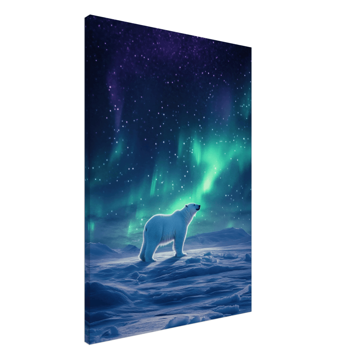 Polar Bear Under the Aurora Borealis A solitary - Shop Ai Art WebShop - Digital Art online Store