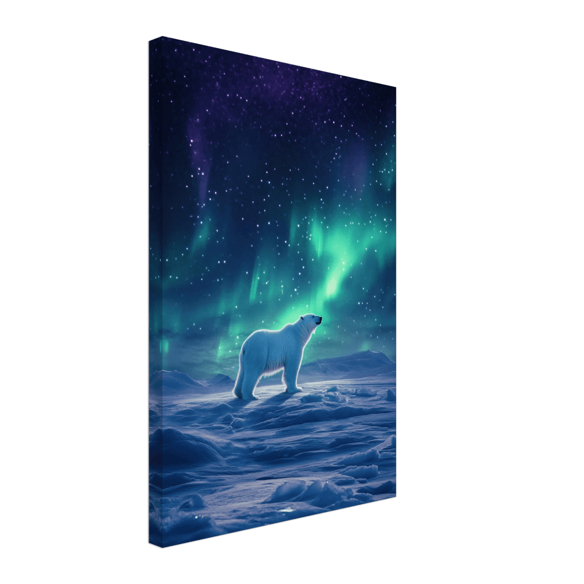 Polar Bear Under the Aurora Borealis A solitary - Shop Ai Art WebShop - Digital Art online Store
