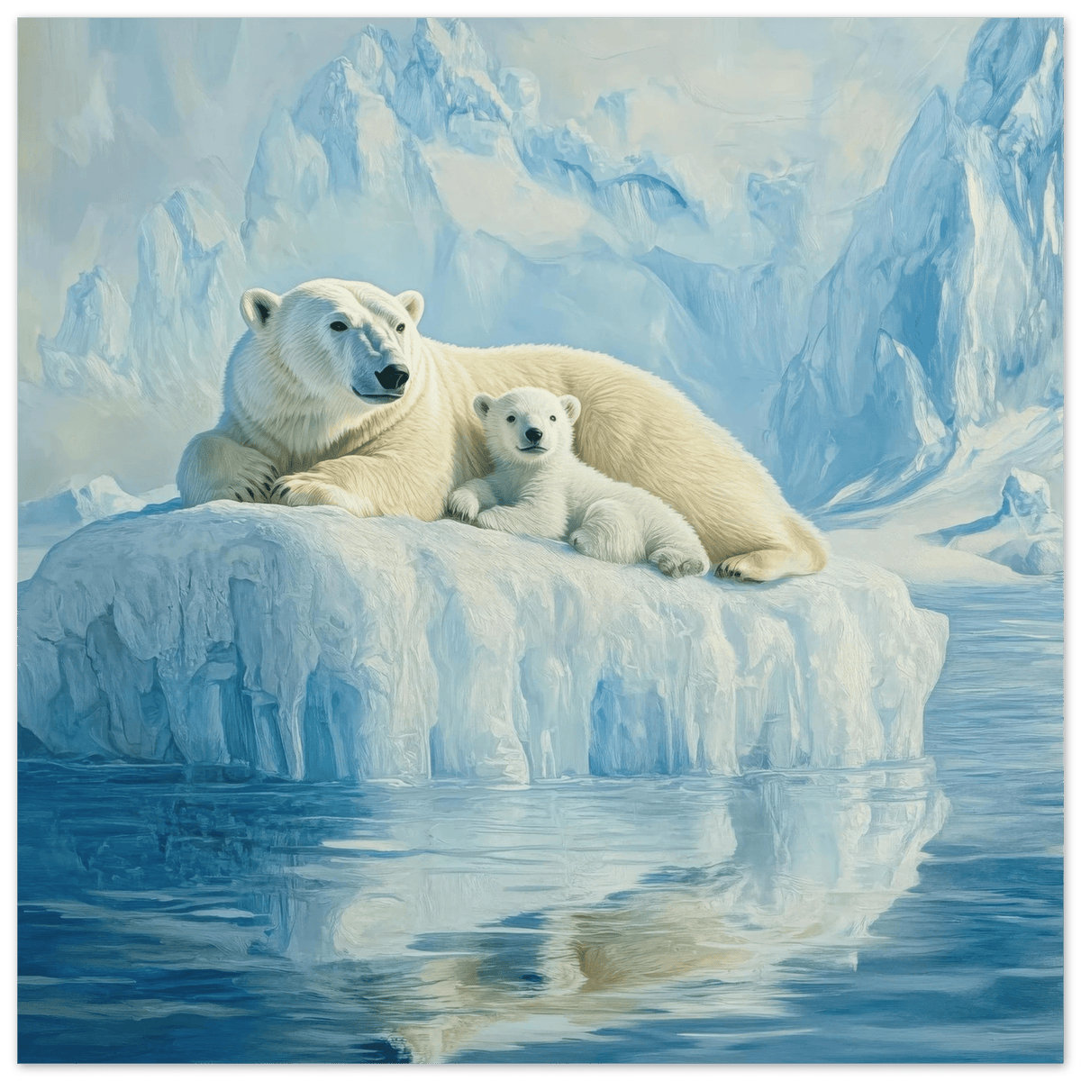 Polar Bears on an Iceberg 1 - Shop Ai Art WebShop - Digital Art online Store
