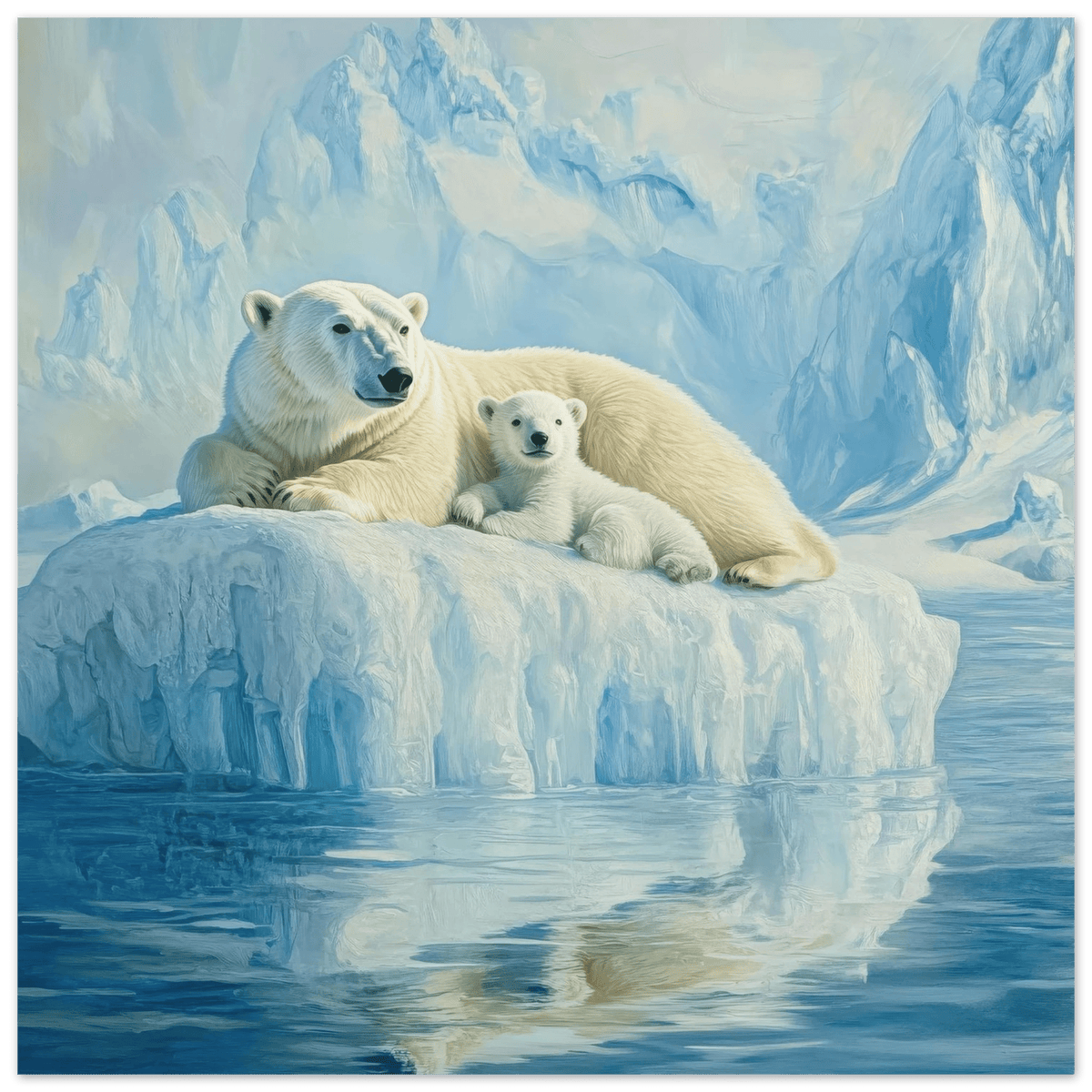 Polar Bears on an Iceberg 1 - Shop Ai Art WebShop - Digital Art online Store