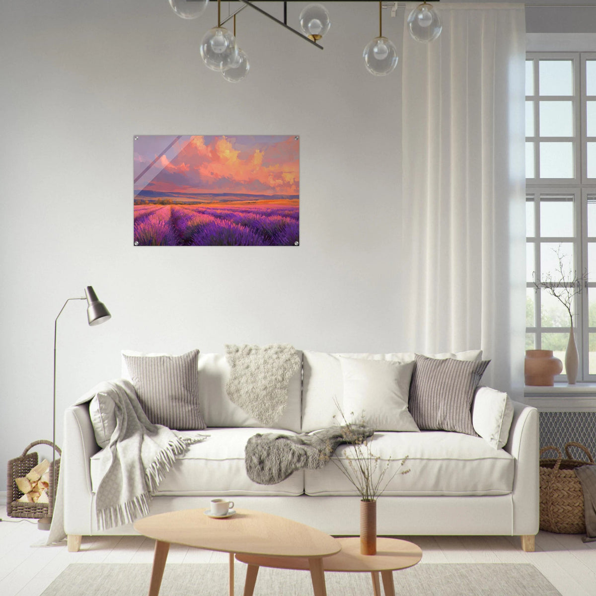 Rolling lavender fields under a pink - hued sunset - Shop Ai Art WebShop - Digital Art online Store