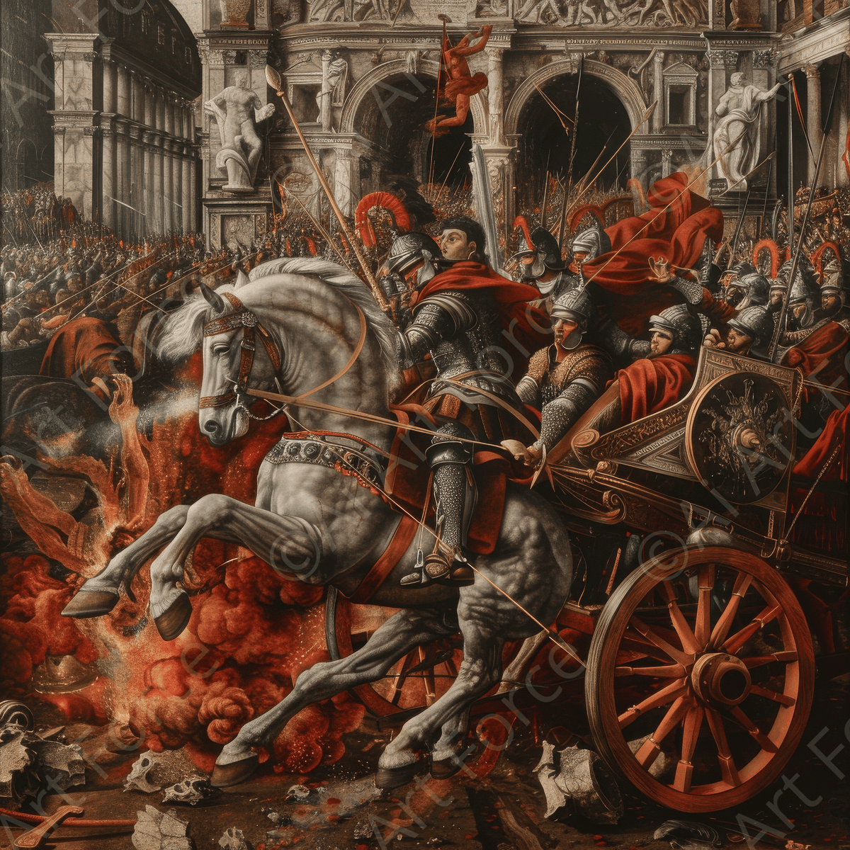 Roman chariot in a fight 1 - Shop Ai Art WebShop - Digital Art online Store