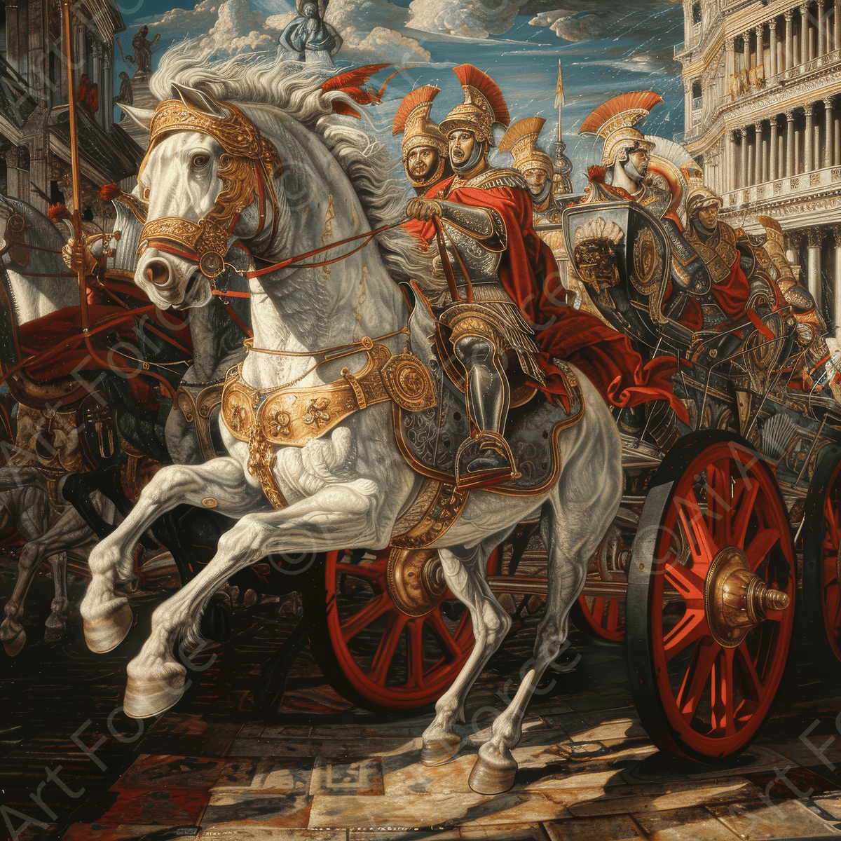 Roman chariot in a fight 2 - Shop Ai Art WebShop - Digital Art online Store