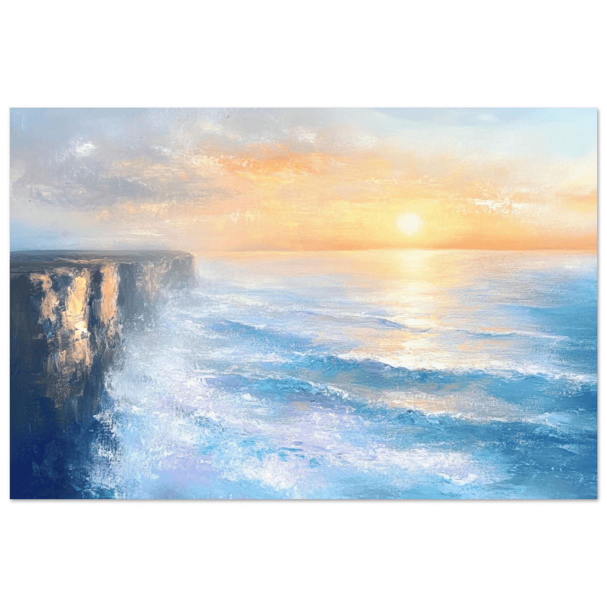 Seaside Cliff at Sunrise A breathtaking Empress - Shop Ai Art WebShop - Digital Art online Store