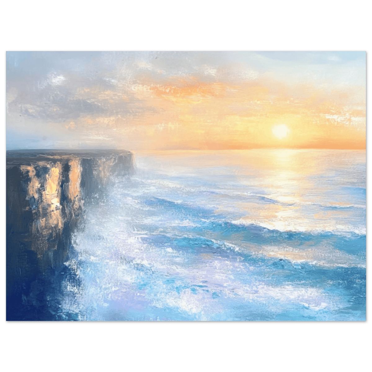 Seaside Cliff at Sunrise A breathtaking Empress - Shop Ai Art WebShop - Digital Art online Store