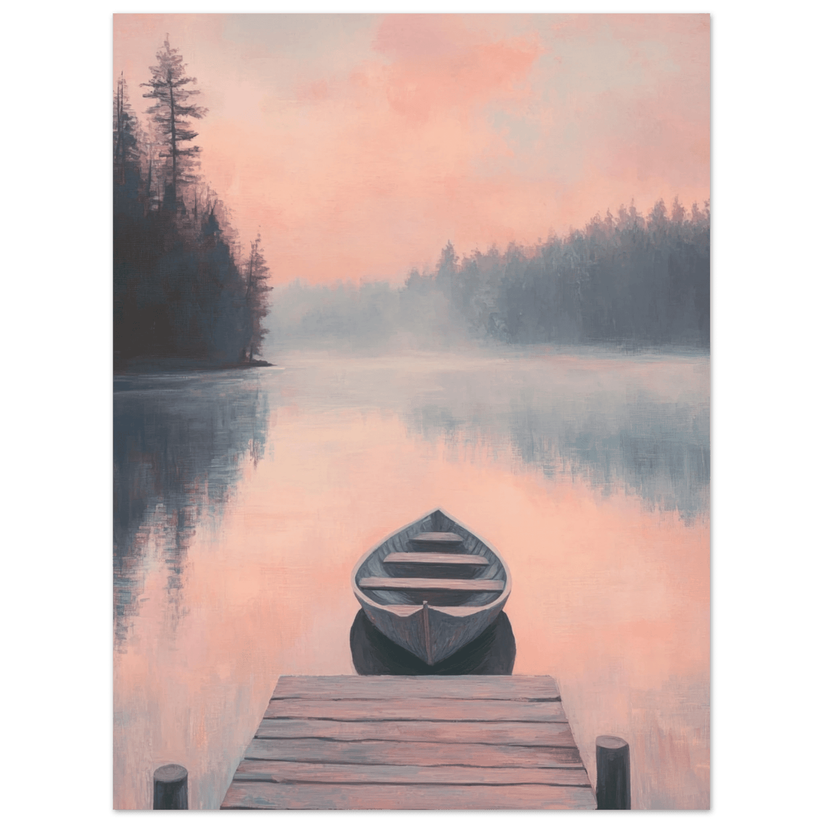 Serene Lake with Rowboats A tranquil lake 3 - Shop Ai Art WebShop - Digital Art online Store