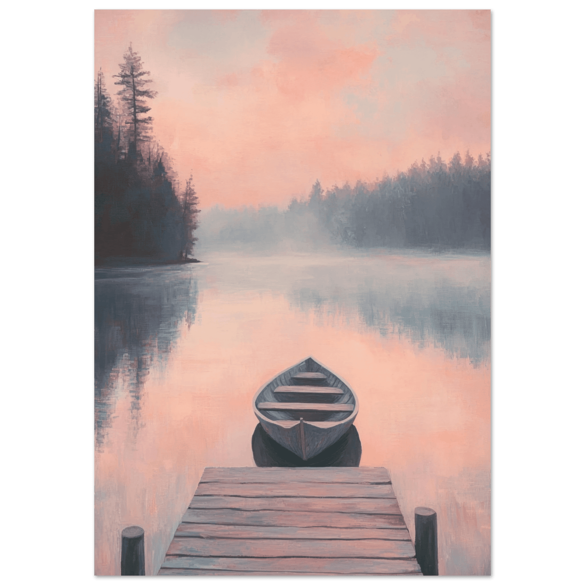 Serene Lake with Rowboats A tranquil lake 3 - Shop Ai Art WebShop - Digital Art online Store