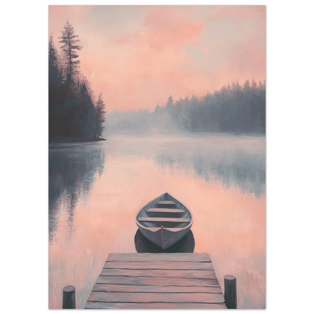 Serene Lake with Rowboats A tranquil lake 3 - Shop Ai Art WebShop - Digital Art online Store