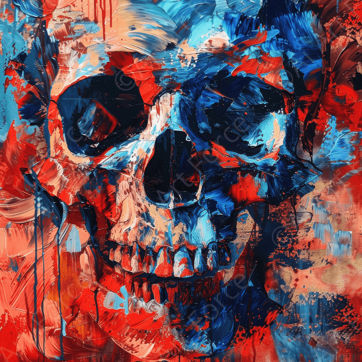 Skull and Bones abstract art style - Shop Ai Art WebShop - Digital Art online Store