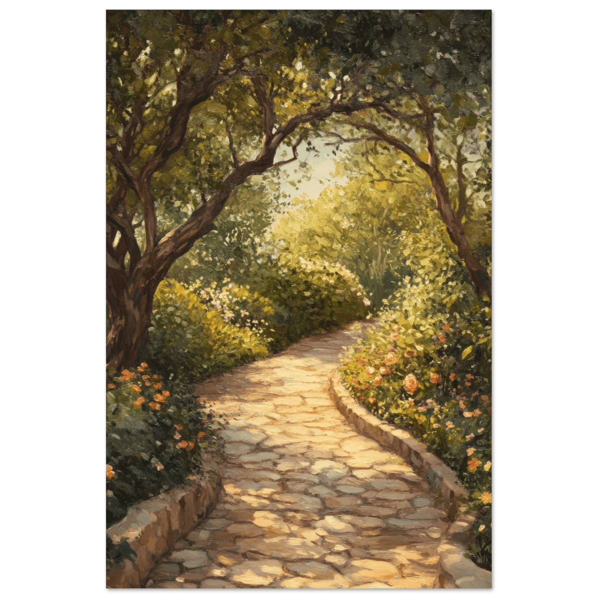 Sunlit Garden Path A meandering pathway through - Shop Ai Art WebShop - Digital Art online Store