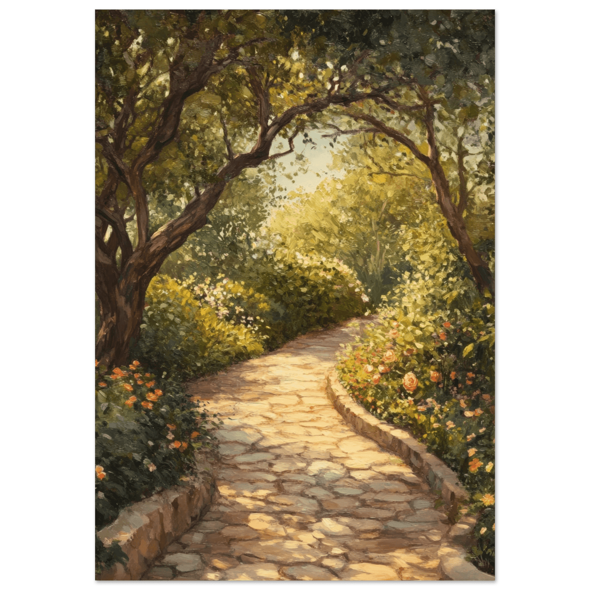 Sunlit Garden Path A meandering pathway through - Shop Ai Art WebShop - Digital Art online Store
