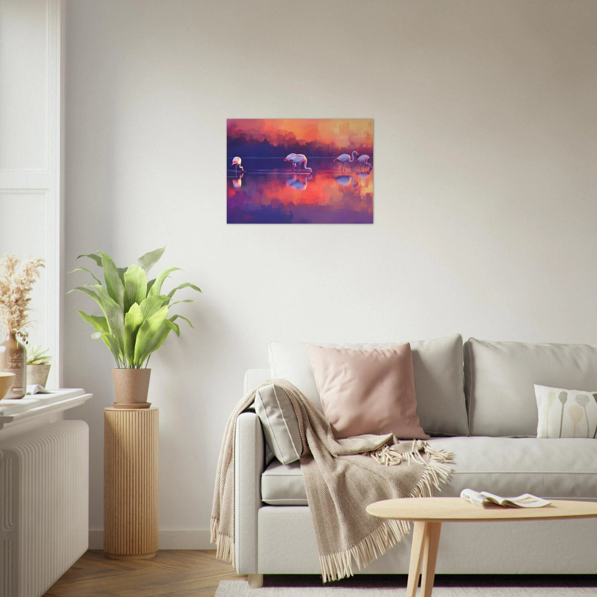Surreal Flamingo Lake at Sunset Graceful flaming 2 - Shop Ai Art WebShop - Digital Art online Store