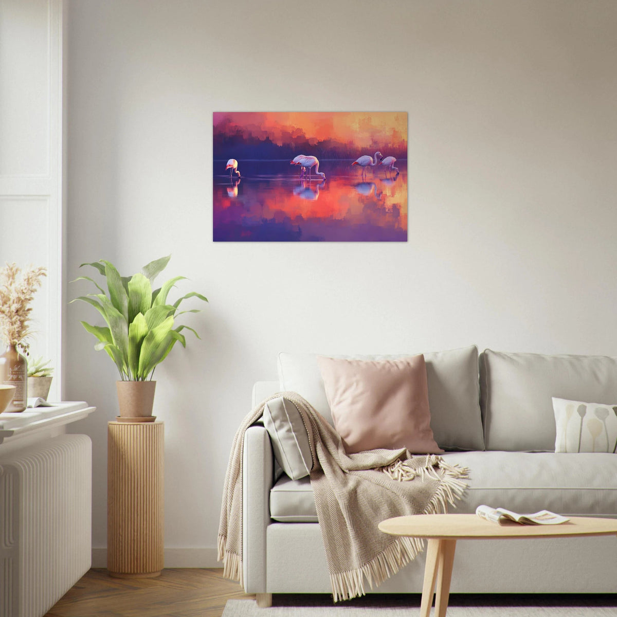 Surreal Flamingo Lake at Sunset Graceful flaming 2 - Shop Ai Art WebShop - Digital Art online Store