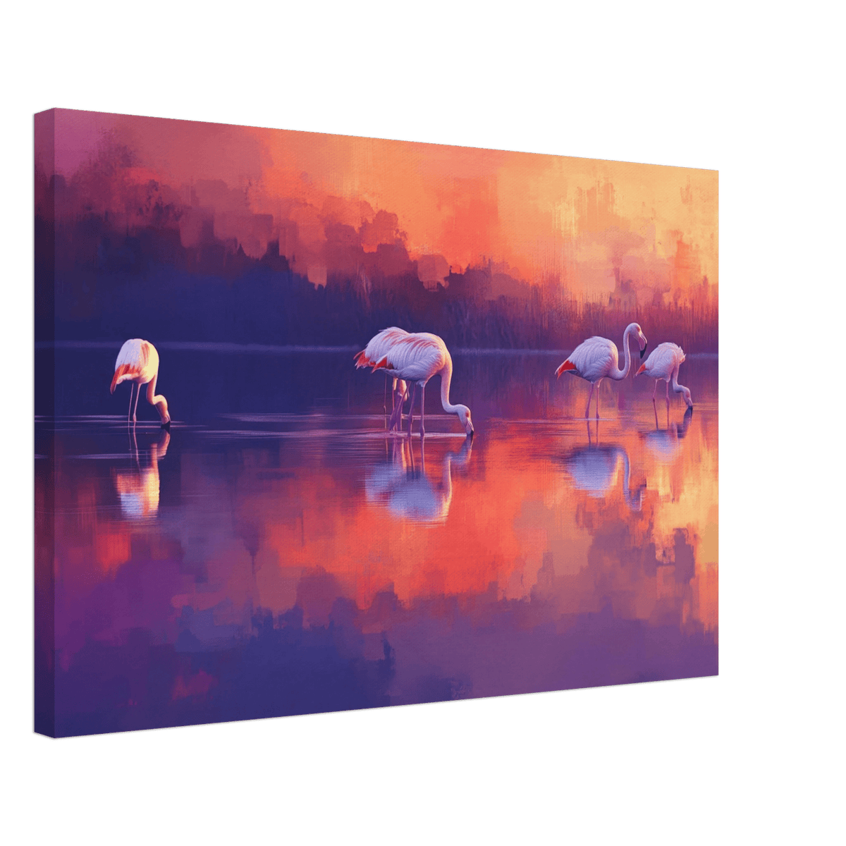 Surreal Flamingo Lake at Sunset Graceful flaming 2 - Shop Ai Art WebShop - Digital Art online Store