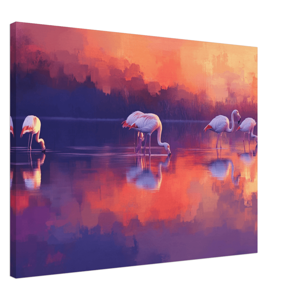Surreal Flamingo Lake at Sunset Graceful flaming 2 - Shop Ai Art WebShop - Digital Art online Store