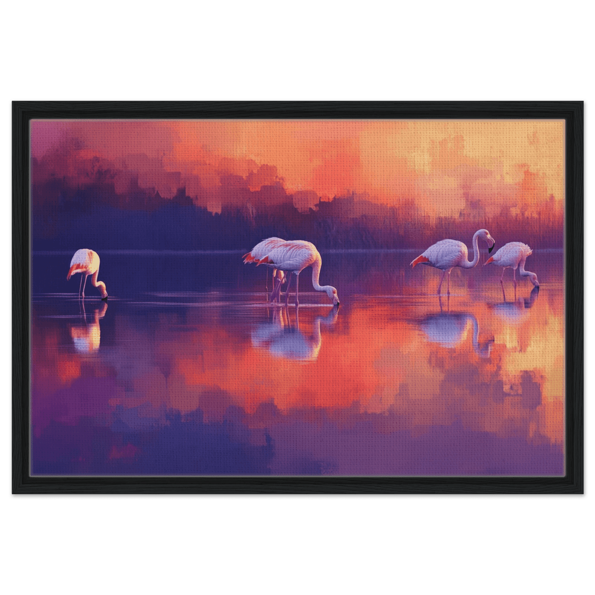 Surreal Flamingo Lake at Sunset Graceful flaming 2 - Shop Ai Art WebShop - Digital Art online Store