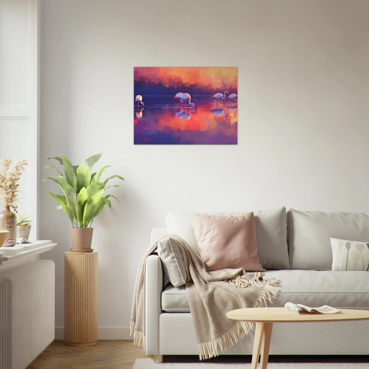 Surreal Flamingo Lake at Sunset Graceful flaming 2 - Shop Ai Art WebShop - Digital Art online Store