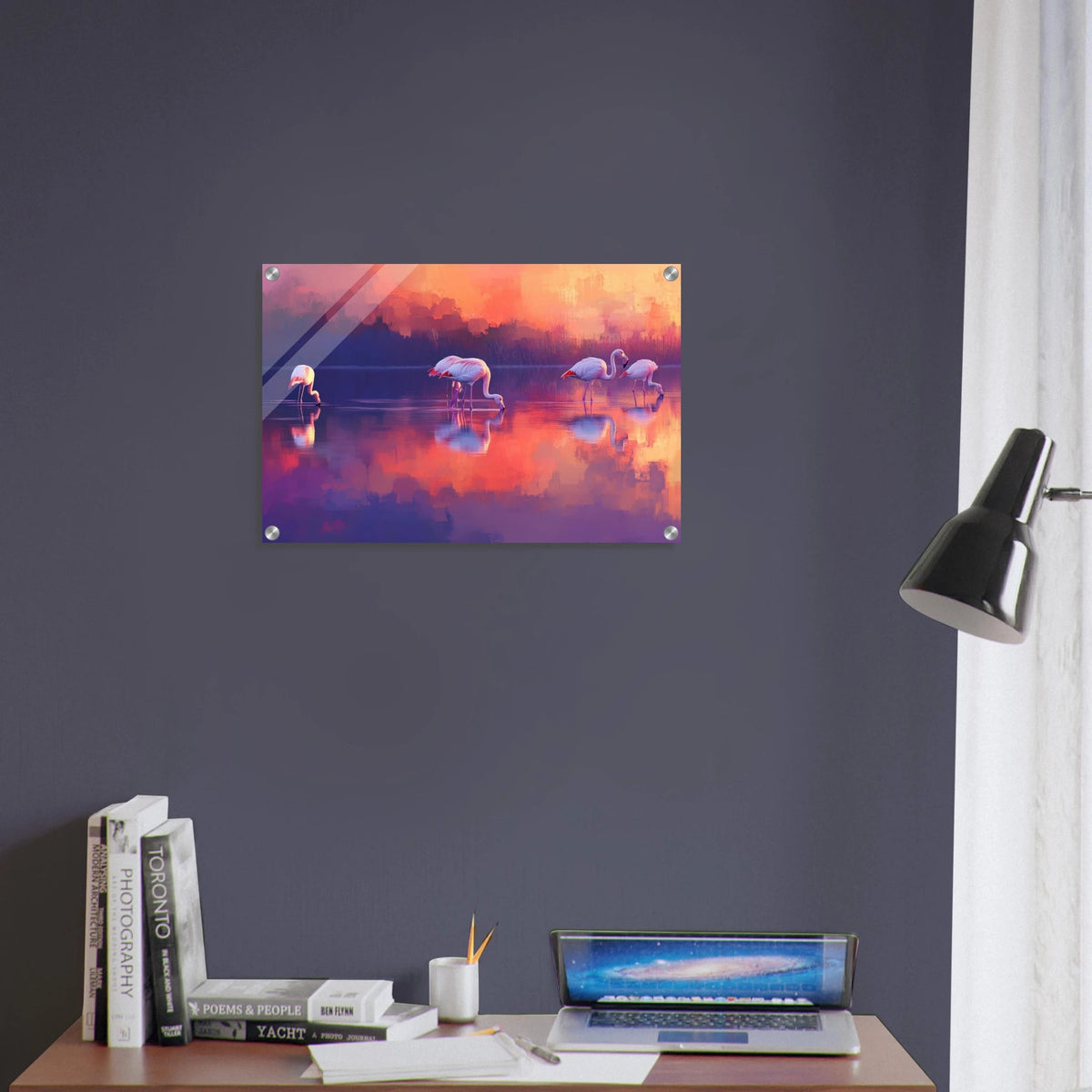 Surreal Flamingo Lake at Sunset Graceful flaming 2 - Shop Ai Art WebShop - Digital Art online Store