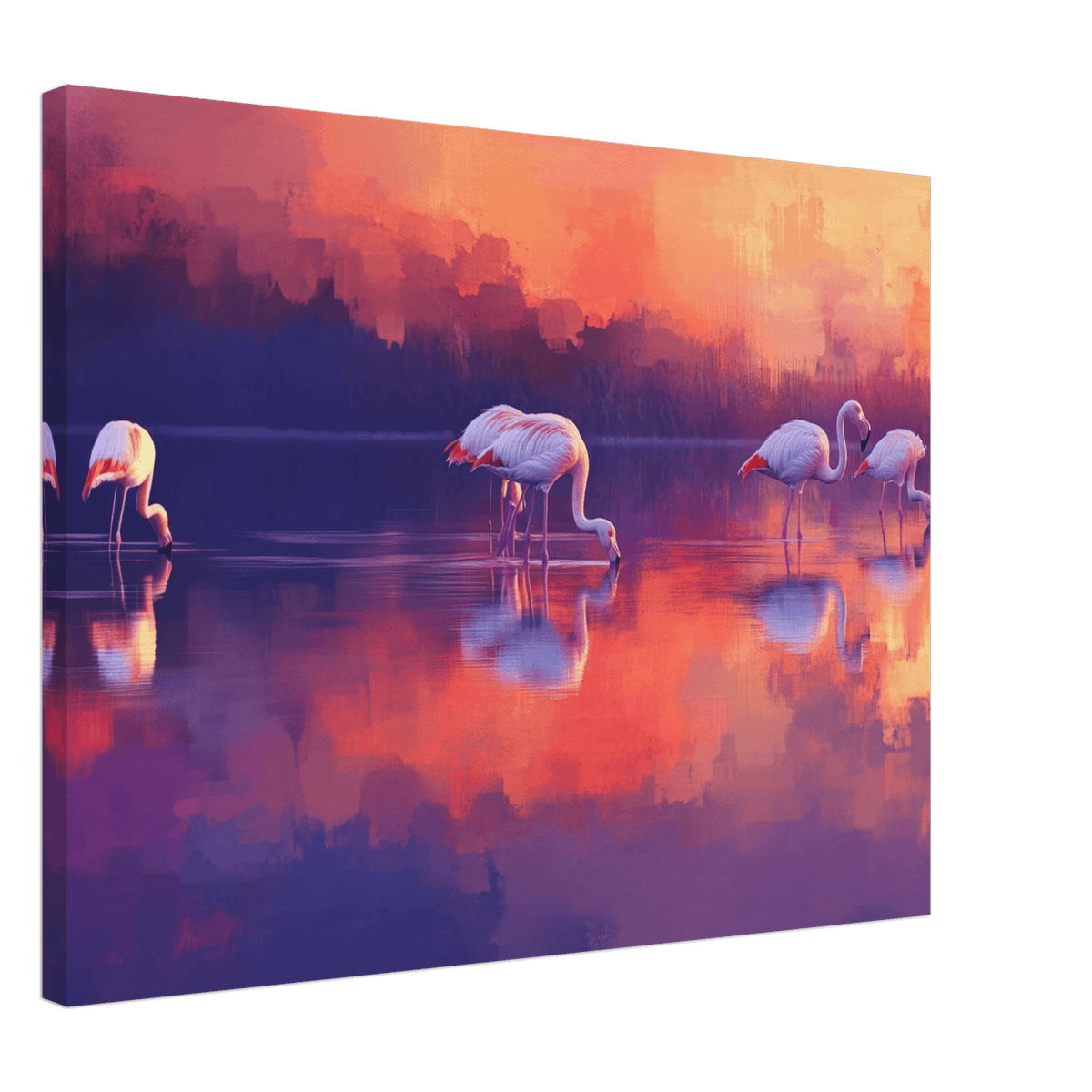 Surreal Flamingo Lake at Sunset Graceful flaming 2 - Shop Ai Art WebShop - Digital Art online Store