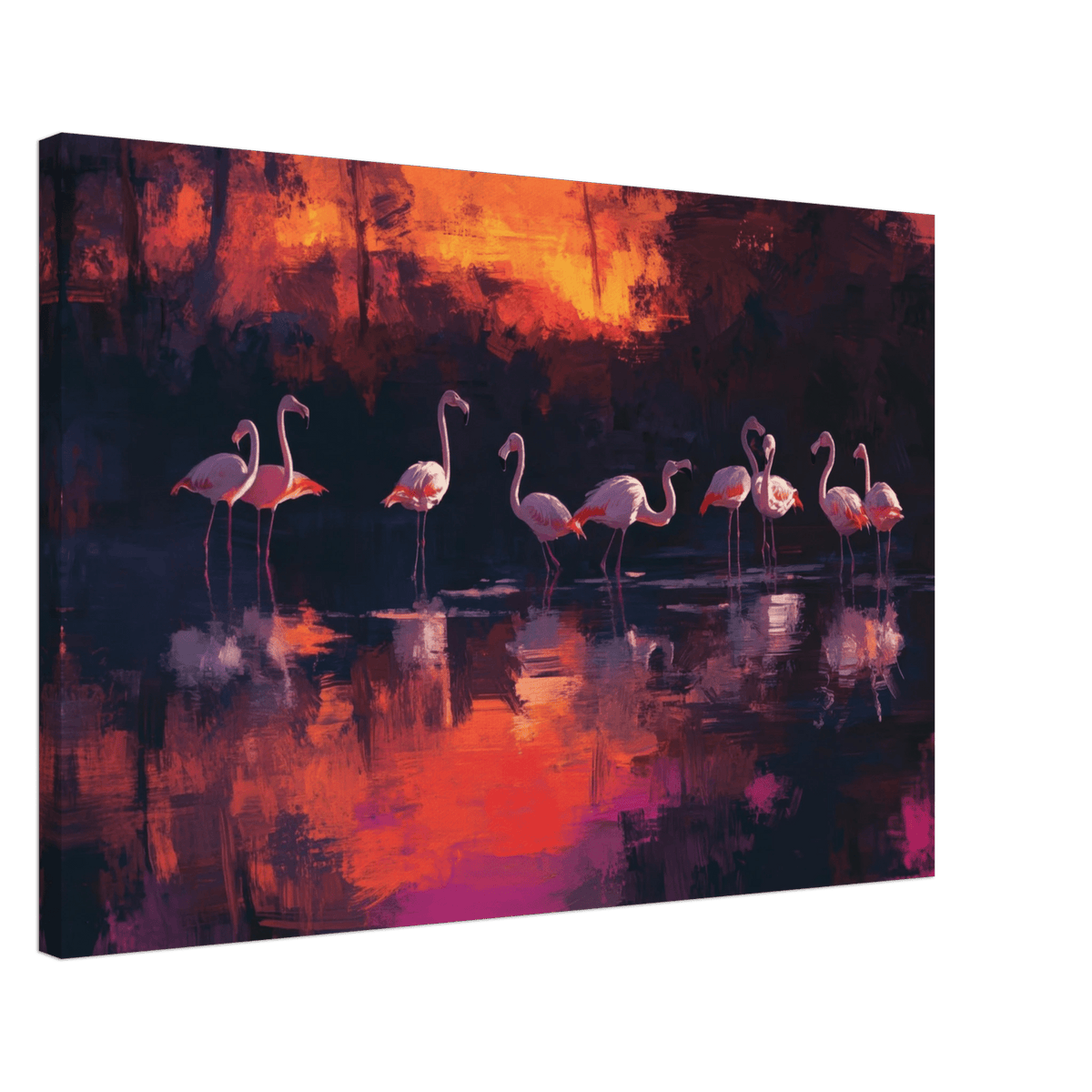 Surreal Flamingo Lake at Sunset Graceful flaming - Shop Ai Art WebShop - Digital Art online Store
