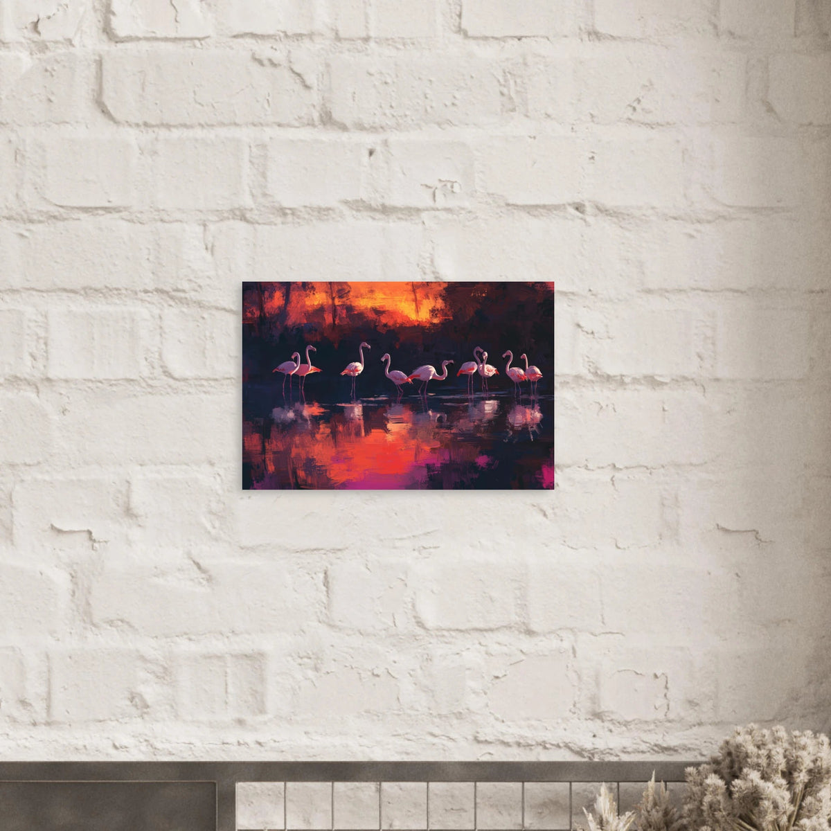 Surreal Flamingo Lake at Sunset Graceful flaming - Shop Ai Art WebShop - Digital Art online Store