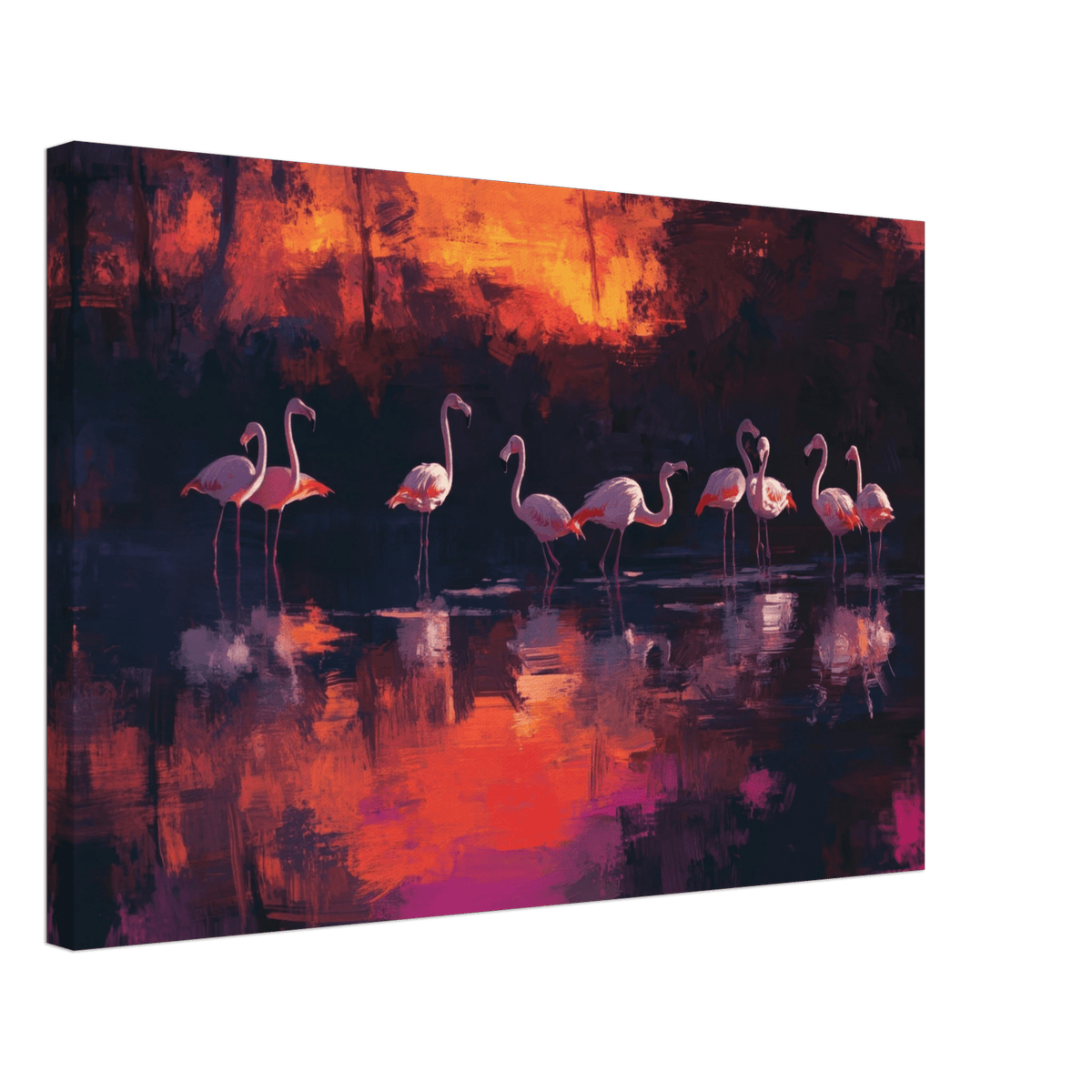Surreal Flamingo Lake at Sunset Graceful flaming - Shop Ai Art WebShop - Digital Art online Store