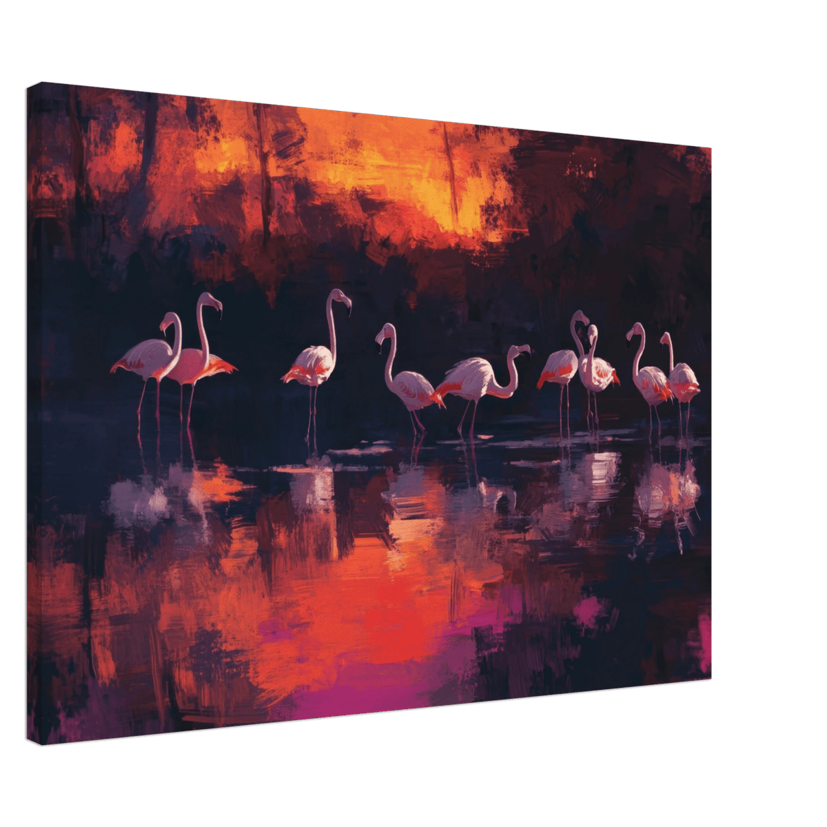 Surreal Flamingo Lake at Sunset Graceful flaming - Shop Ai Art WebShop - Digital Art online Store