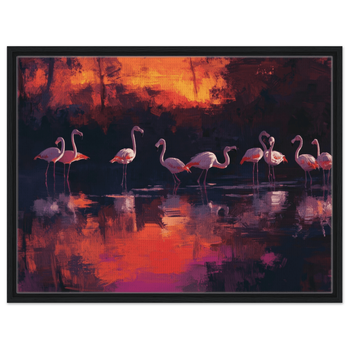 Surreal Flamingo Lake at Sunset Graceful flaming - Shop Ai Art WebShop - Digital Art online Store