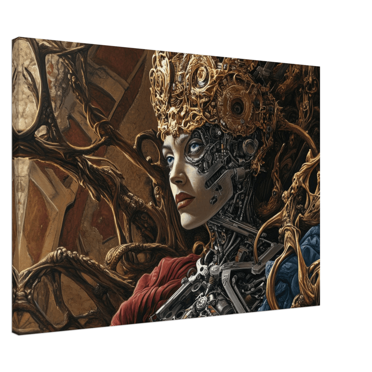 Surrealist Hybrid Queen on a Biomechanical Thrown 3 - Shop Ai Art WebShop - Digital Art online Store
