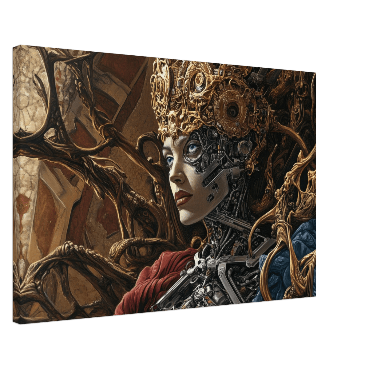 Surrealist Hybrid Queen on a Biomechanical Thrown 3 - Shop Ai Art WebShop - Digital Art online Store