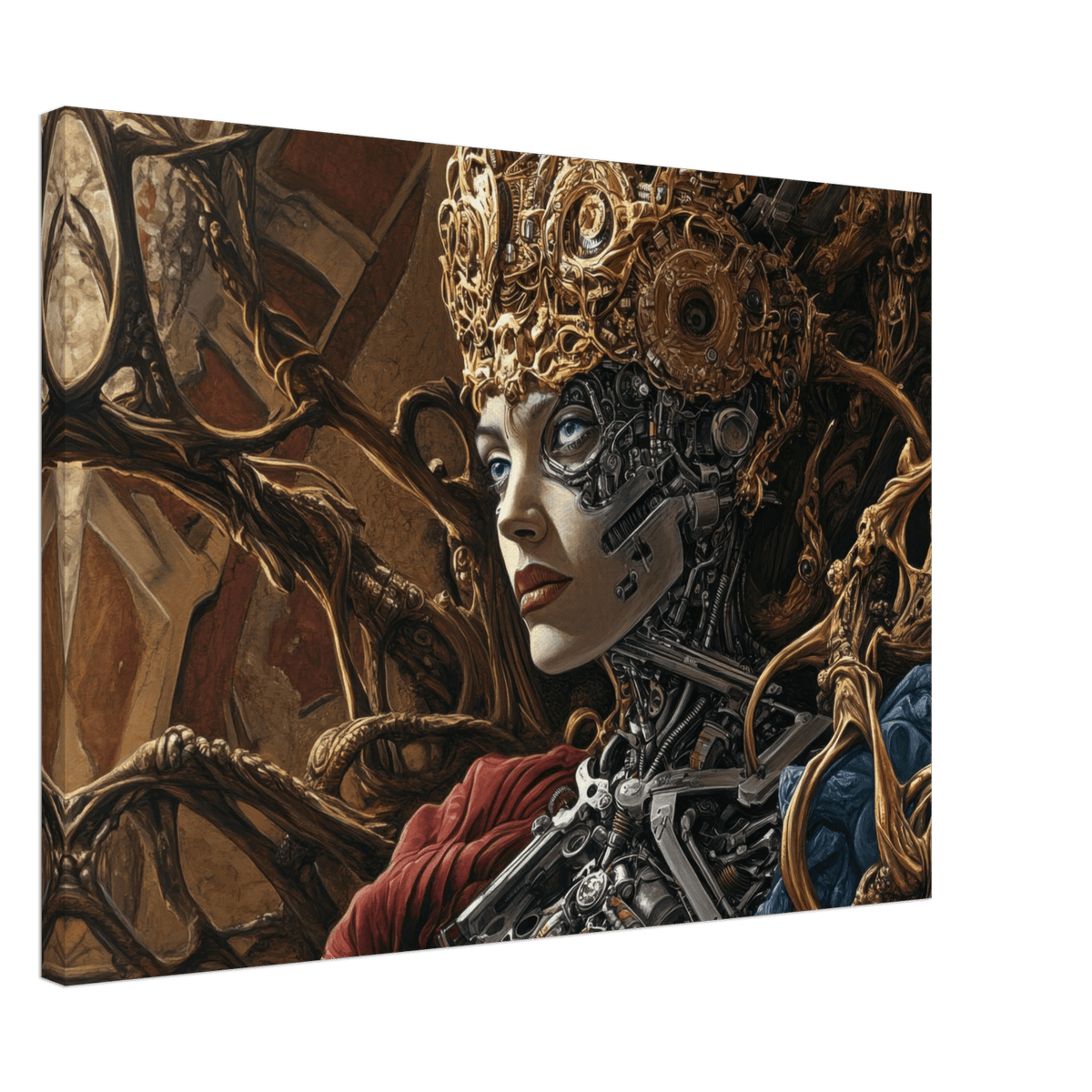 Surrealist Hybrid Queen on a Biomechanical Thrown 3 - Shop Ai Art WebShop - Digital Art online Store