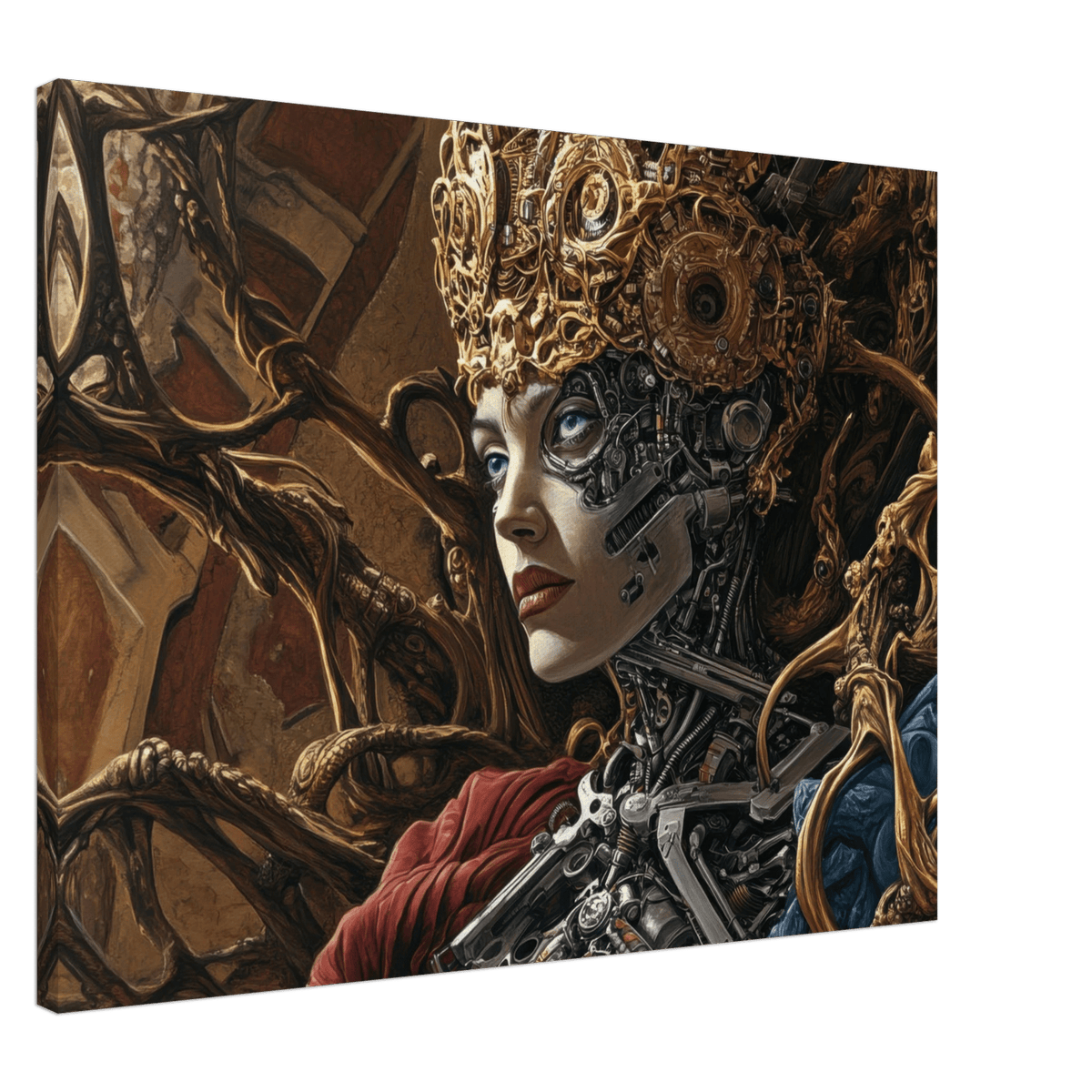 Surrealist Hybrid Queen on a Biomechanical Thrown 3 - Shop Ai Art WebShop - Digital Art online Store