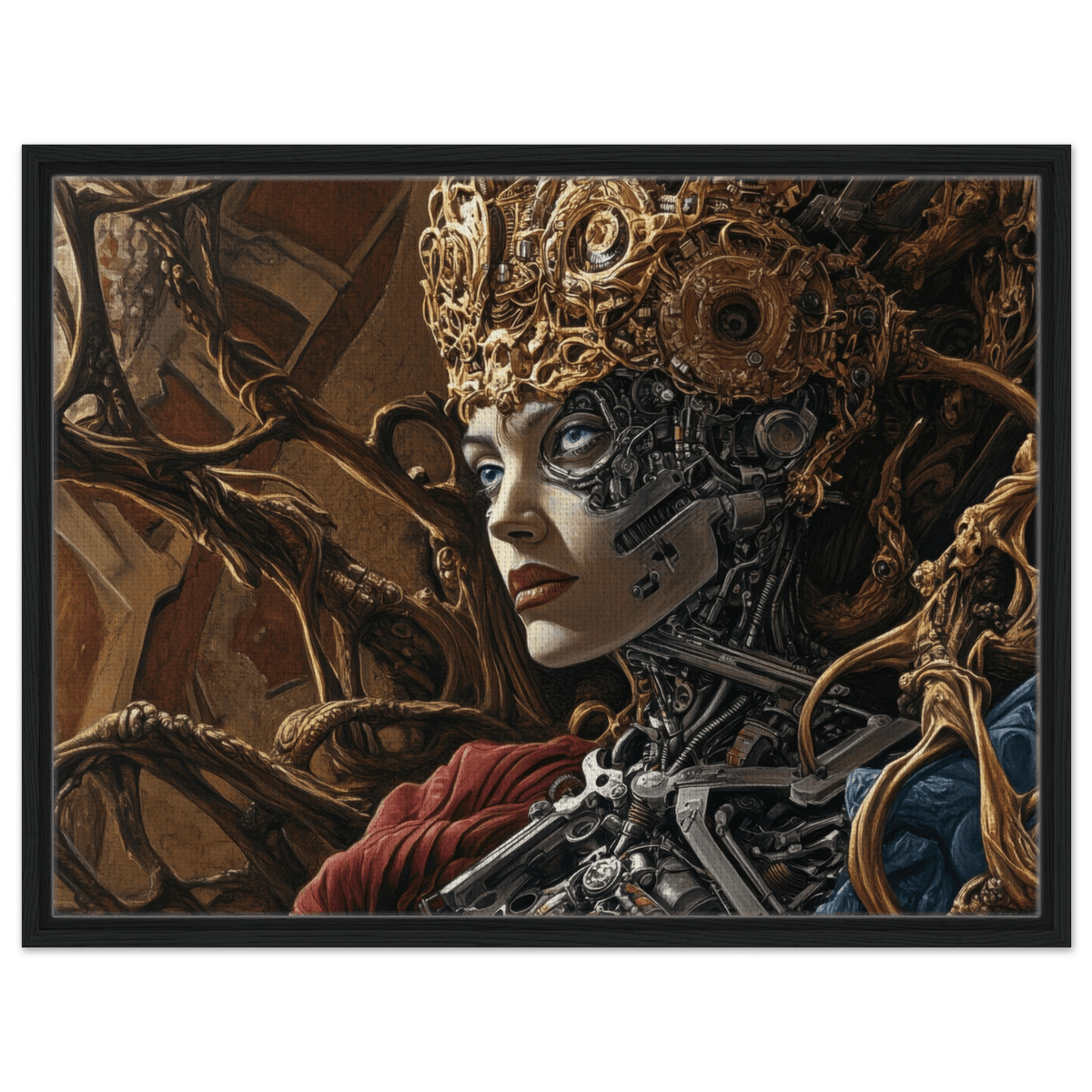 Surrealist Hybrid Queen on a Biomechanical Thrown 3 - Shop Ai Art WebShop - Digital Art online Store
