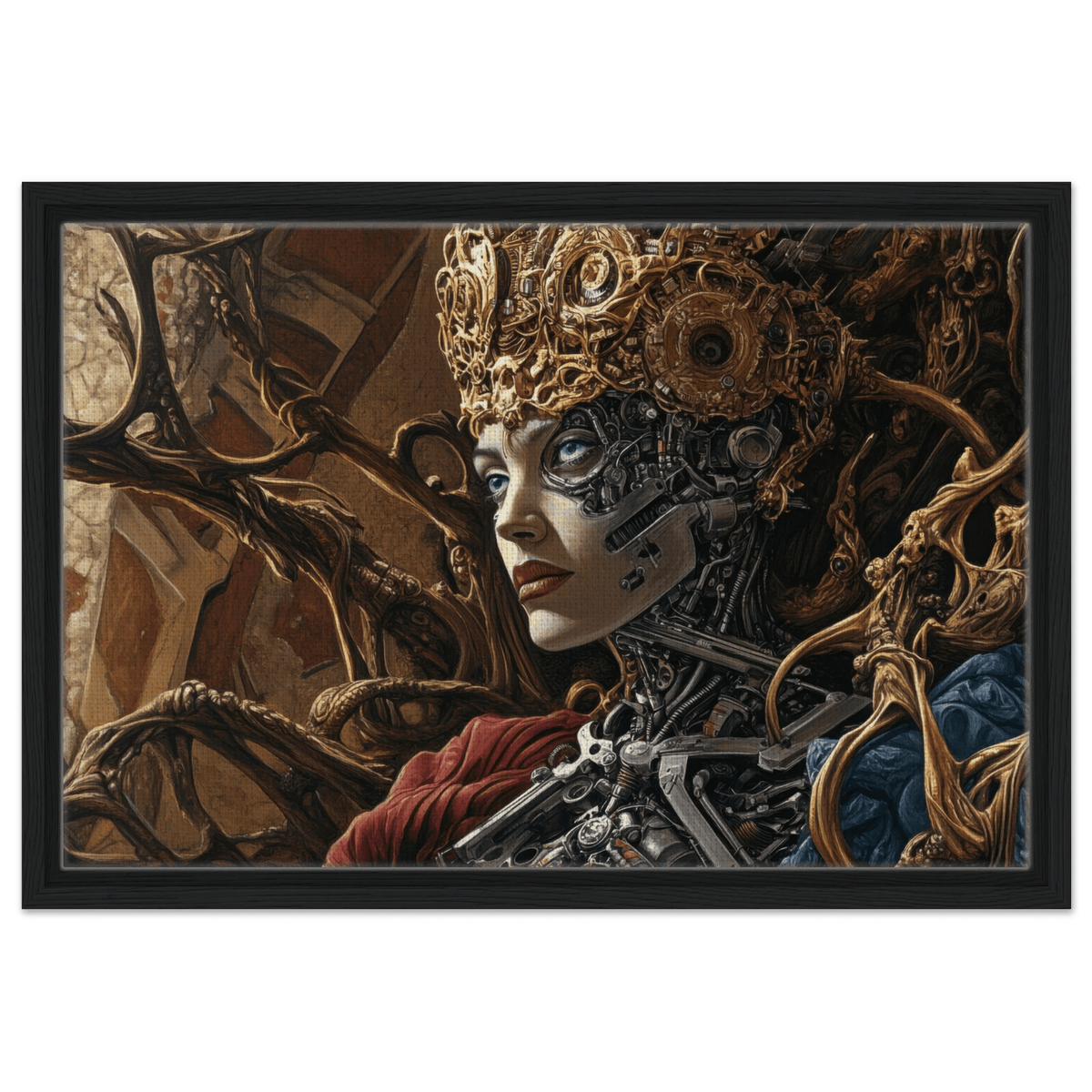 Surrealist Hybrid Queen on a Biomechanical Thrown 3 - Shop Ai Art WebShop - Digital Art online Store