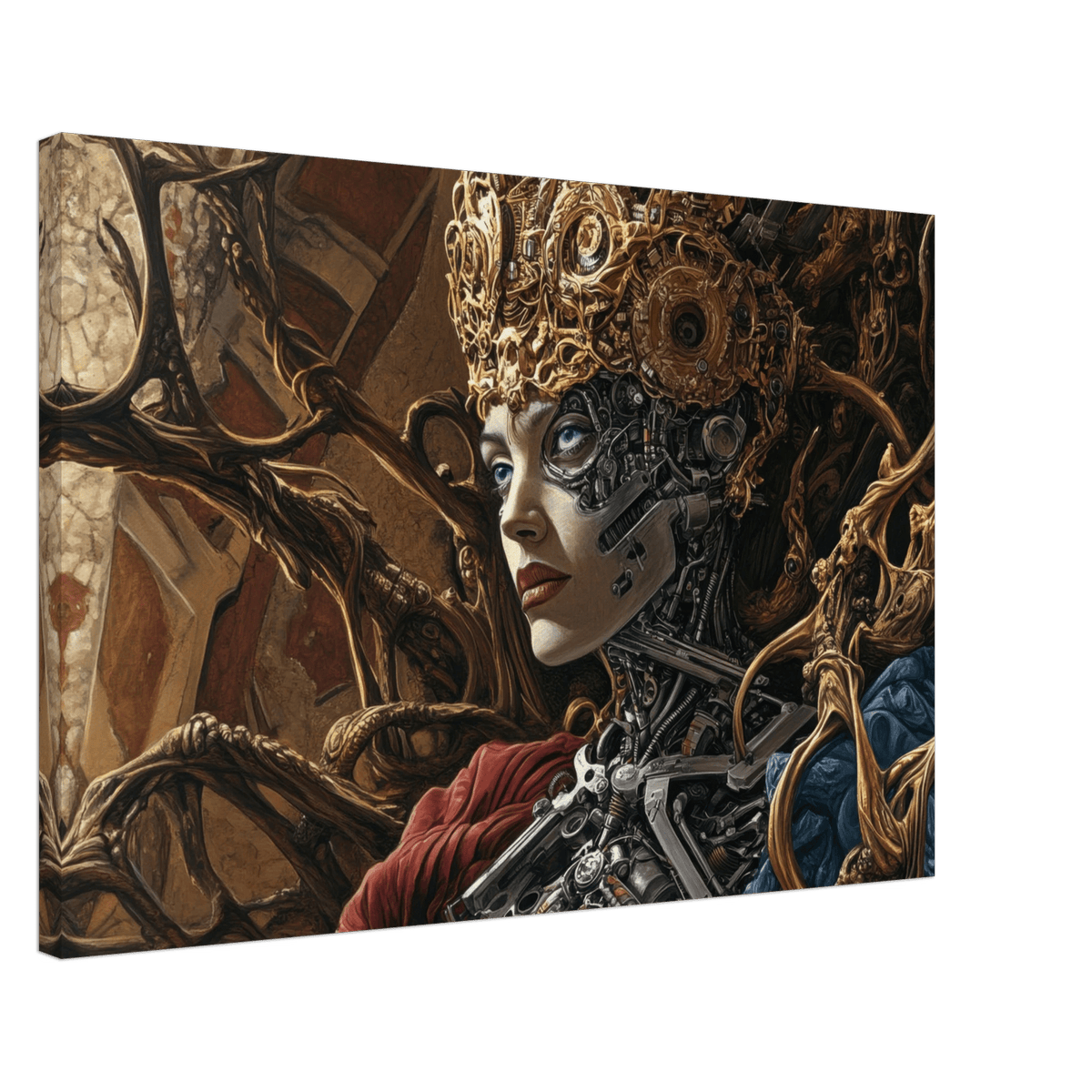 Surrealist Hybrid Queen on a Biomechanical Thrown 3 - Shop Ai Art WebShop - Digital Art online Store