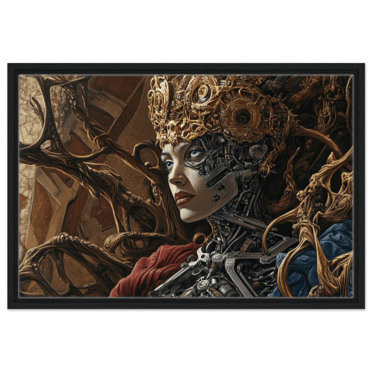 Surrealist Hybrid Queen on a Biomechanical Thrown 3 - Shop Ai Art WebShop - Digital Art online Store