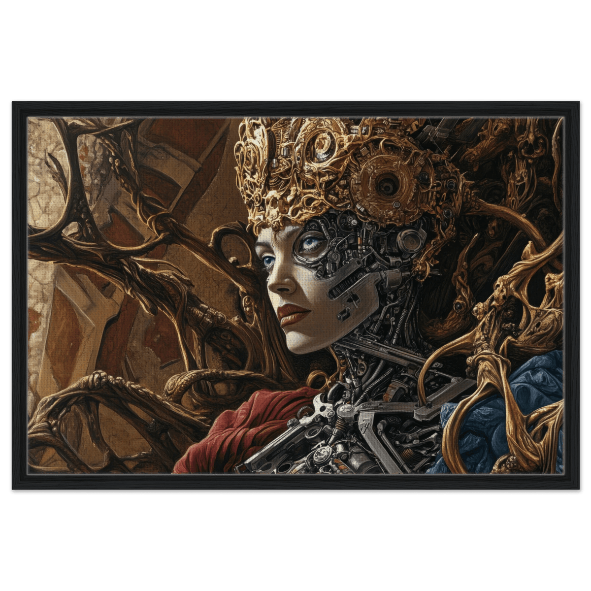 Surrealist Hybrid Queen on a Biomechanical Thrown 3 - Shop Ai Art WebShop - Digital Art online Store